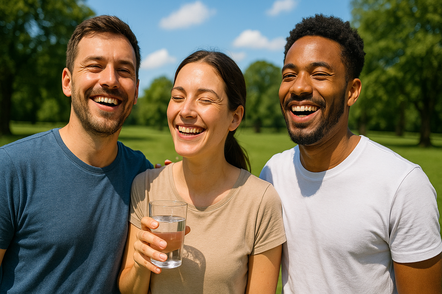 Szczęśliwa trójka znajomych